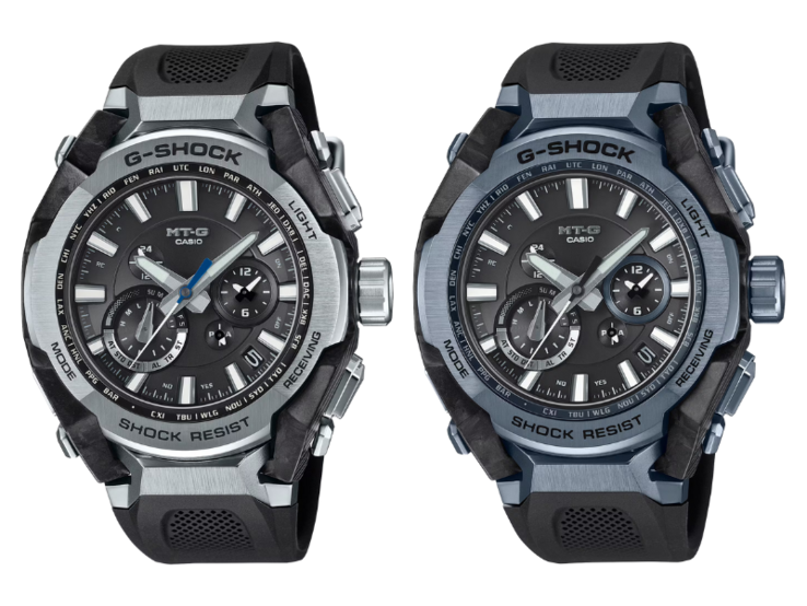De Casio MTG-B4000-1A (links) en MTG-B4000-1A2 (rechts). (Afbeeldingsbron: Casio)