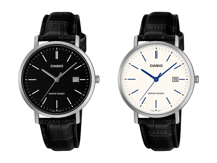 Van links naar rechts: de Casio MTP-VT05L-1E en MTP-VT05L-7E horloges