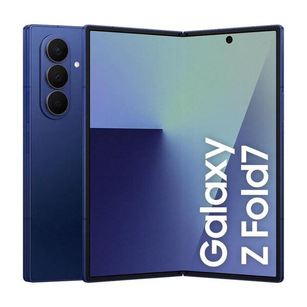 De Samsung Galaxy Z Fold 7 in marineblauw. (Afbeeldingsbron: Samsung)