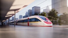 Rendering van een Vinspeed treinstel door Siemens Mobility. De trein zal gebruik maken van het Velaro Novo platform