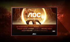 De AOC GAMING 16G3 wordt geleverd in een zwarte en rode afwerking. (Afbeeldingsbron: AOC)