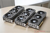 Gigabyte Radeon RX 9070 XT Gaming OC 16G (links), Gigabyte Radeon RX 9070 Gaming OC 16G (midden), Gigabyte Radeon RX 9060 XT Gaming OC 16G (rechts)