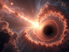 Primordiale zwarte gaten zouden kort na de oerknal zijn gevormd, bijna 13,8 miljard jaar geleden. Afgebeeld - een tekening van een zwart gat. (Afbeeldingsbron: CharlVera - Pixabay)