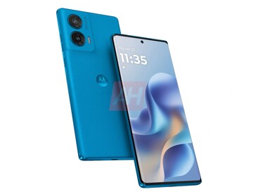 Onofficiële afbeelding van een van de blauwe varianten van de Moto G96. (Afbeeldingsbron: Android Headlines)