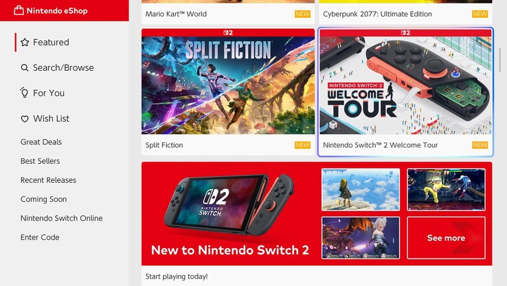Nintendo eShop wijzigingen gepromoot voor Switch 2 release (Afbeelding bron: Nintendo of America met bewerkingen)
