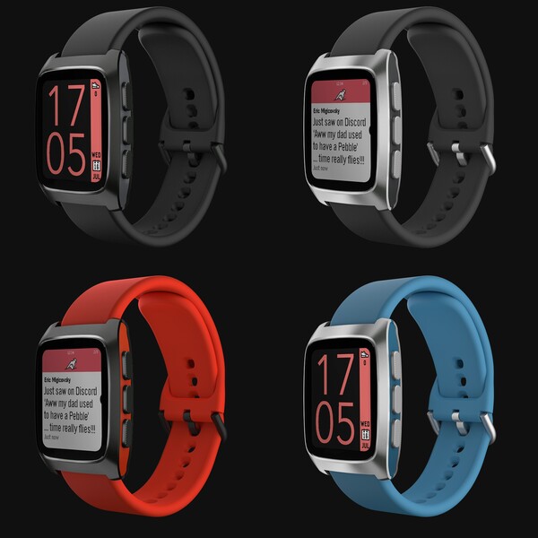 De Pebble Time 2 zal in kleuren op de markt komen, maar over de exacte kleuren moet nog worden beslist. (Afbeeldingsbron: Eric Migicovsky/Core Devices)