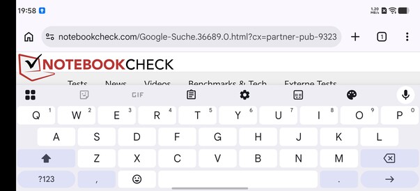 Gboard in liggende modus