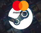 Steam achtergrond met Mastercard logo (Afbeelding bron: Steam, Mastercard met bewerkingen)