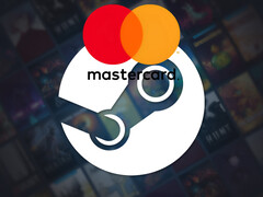 Steam achtergrond met Mastercard logo (Afbeelding bron: Steam, Mastercard met bewerkingen)