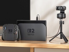 De Emeet Pixy 4K-webcam met dubbele camera volgt automatisch Nintendo Switch 2-gamers terwijl ze zich door de kamer bewegen. (Afbeelding bron: Emeet)