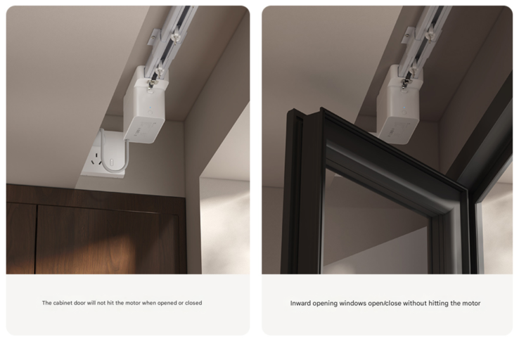 Het Xiaomi Mijia Verborgen Slim Gordijn kan in de buurt van deuren worden aangebracht. (Afbeeldingsbron: Xiaomi via Google Translate)