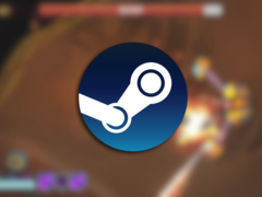 Galactic Glitch kwam vorig jaar juli voor het eerst in early access, en het is een twin-stick shooter met een uniek op fysica gebaseerd mechanisme. Afgebeeld - een wazig snapshot van het spel met het Steam-logo erop (bron: Steam - Bewerkt)