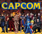 Het Capcom-logo met personages uit zijn spellen. De Japanse uitgever heeft de golf van ontslagen die westerse gamestudio’s treft, grotendeels weten te ontlopen.