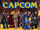 Het Capcom-logo met personages uit zijn spellen. De Japanse uitgever heeft de golf van ontslagen die westerse gamestudio’s treft, grotendeels weten te ontlopen.