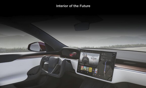 Het interieur van de toekomst, misschien, maar niet de stuurinterface van de toekomst, blijkbaar. (Beeldbron: Tesla)