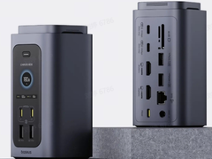 Het Basesus Spacemate RD1 Pro dockingstation, afgebeeld tegen een grijze achtergrond. (Afbeeldingsbron: Baseus)