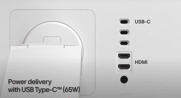 De LG Smart Monitor Swing heeft meerdere Type-C en HDMI-poorten. (Afbeeldingsbron: LG)