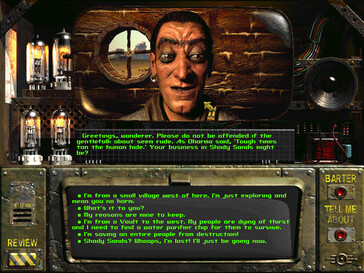 Afbeelding: Een screenshot van de gameplay uit Fallout: een post-nucleair rollenspel. 