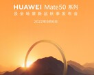 De Huawei Mate 50 serie arriveert op 6 september. (Bron: Huawei)