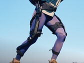 Het Hypershell Halo-exoskelet wordt zowel aan de boven- als onderbenen vastgemaakt om aangedreven loopondersteuning te bieden.