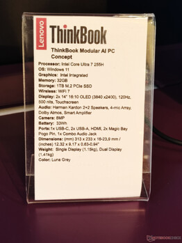 Lenovo ThinkBook Modular AI PC concept specificaties