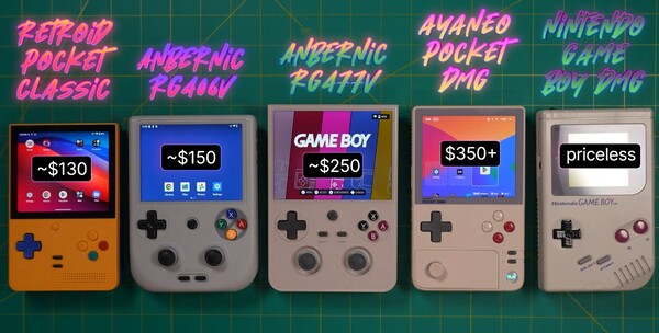 De Anbernic RG477V is groter dan veel van zijn rivalen, maar heeft ook een behoorlijk groot scherm. (Afbeelding bron: Retro Game Corps)