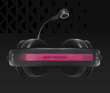 De hoofdband van de Audio-Technica Hatsune Miku ATH-M50xSTS-USB MIKU headset bevat ontwerpelementen van Miku's haaraccessoires. (Afbeeldingsbron: Audio-Technica)