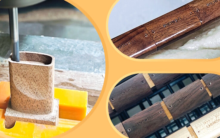 Het hout voor de Fiio Snowsky Melody DAC is CNC-bewerkt, gepolijst en daarna geolied. (Afbeeldingsbron: Fiio)