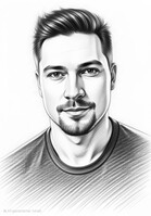 Afbeelding gegenereerd met Portrait Studio AI in de modus "Schetsen".