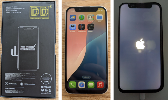 Mooie verpakking, maar ondanks wat er op de doos staat, is dit geen OLED. Nu heeft mijn iPhone een kin zoals in 2015 (Afbeelding Bron: Notebookcheck)