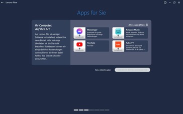 Tijdens de eerste installatie worden extra apps voorgesteld
