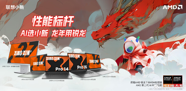 2024 Xiaoxin Ryzen Edition line-up producten (Afbeelding bron: Lenovo)