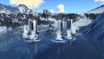 Een afbeelding van gebouwen in Anno 2205.