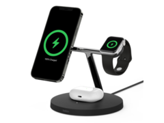 De Belkin 3-in-1 draadloze oplader met MagSafe 15 W ondersteunt Apple Watch Series 7 snelladen op 15 W. (Afbeelding bron: Belkin)