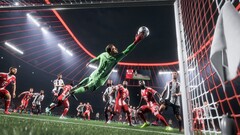 Een promotionele afbeelding voor EA Sports FC 26 met een in-game screenshot met gameplay. (Afbeelding bron: EA)