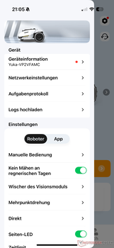 Menu voor instellingen
