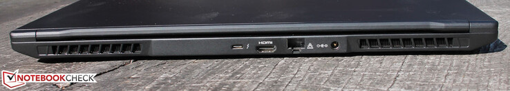 Achterkant: RJ-45 (LAN), Thunderbolt 3/USB Type-C 3.1 Gen 2 (DisplayPort & G-Sync ondersteund, geen Power Delivery, HDMI 2.0 HDCP 2.2)