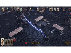 Een screenshot van Shadow of the Road die de turn-based gevechten in het spel laat zien. (Afbeelding Bron: Steam)