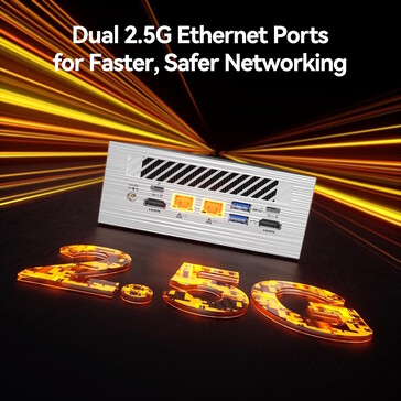 De mini-PC heeft snelle Ethernet-poorten (Afbeelding bron: Geeekom)