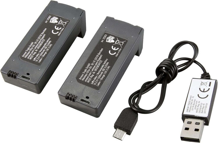 Er worden twee oplaadbare batterijen meegeleverd