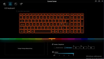 Control Center: toetsenbordverlichting