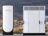 Een Tesla V4 Supercharger en kast (Afbeelding bron: Tesla)