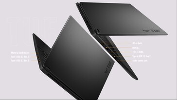 ASUS TUF Gaming A14 poorten. (Bron: ASUS)