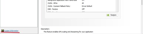 Een screenshot van het configuratiescherm van Nvidia in Windows 11 met een rode markering op Systeeminformatie onderaan. (Afb. Bron: Windows Screen Capture)