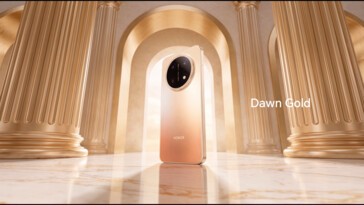 De Honor X9e Pro in de kleur Dawn Gold.