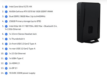 De Core Ultra 9 275HX-aangedreven variant.