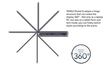 U beschikt over een handig 360° scharnier.