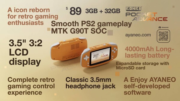 De Konkr Pocket Advance heeft dezelfde processor als de Ayaneo Pocket Air Mini.