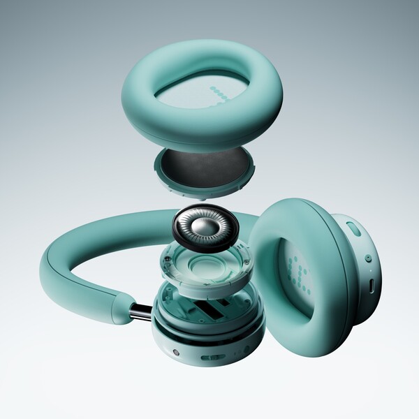 De CMF Headphone Pro heeft een draaiknop, een schuifregelaar en een aanpasbare knop. (Afbeeldingsbron: CMF by Nothing)