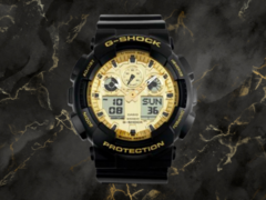 De Casio GA-100GGB-1A9 (afbeelding) is een van de vier nieuwe horloges uit de Black and Gold-serie. (Afbeeldingsbron: Hatyai-Nalika, bewerkt)